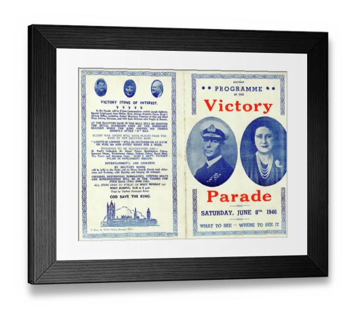 Framed Print : Programme, Victory Parade, 8 June 1946, London Framed Print : Programme, Victory Parade, 8 June 1946, London