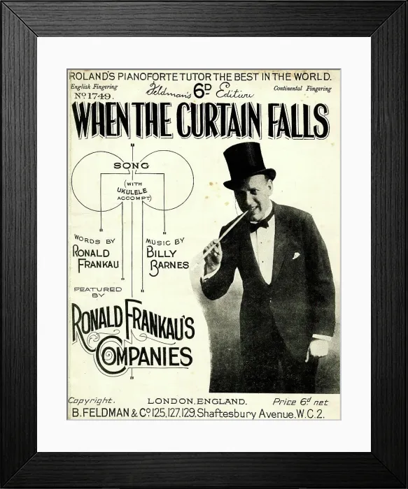 Framed Print : Music cover, When the Curtain Falls Framed Print : Music cover, When the Curtain Falls