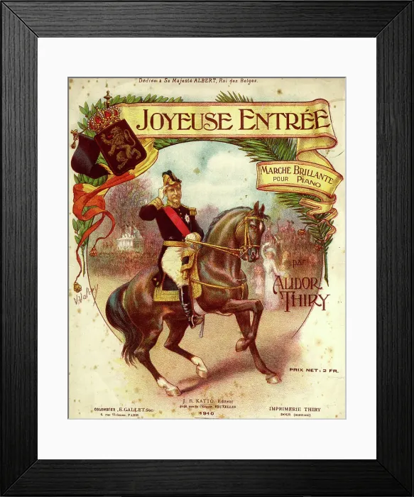 Framed Print : Music cover, Joyeuse Entree, march for piano Framed Print : Music cover, Joyeuse Entree, march for piano