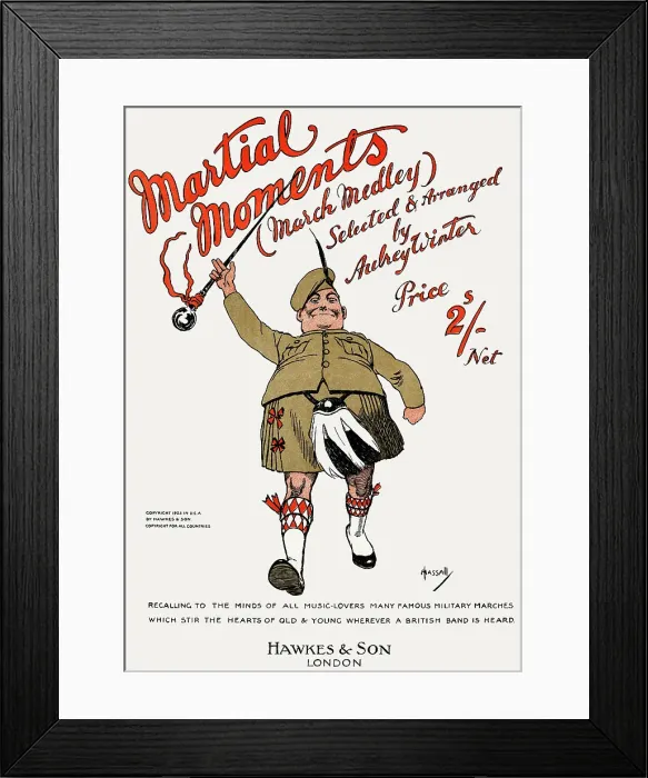 Framed Print : Music cover, Martial Moments, March Medley Framed Print : Music cover, Martial Moments, March Medley