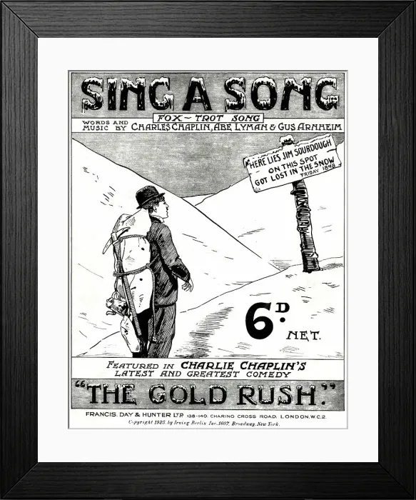 Framed Print : Music cover, Sing A Song, Charlie Chaplin Framed Print : Music cover, Sing A Song, Charlie Chaplin
