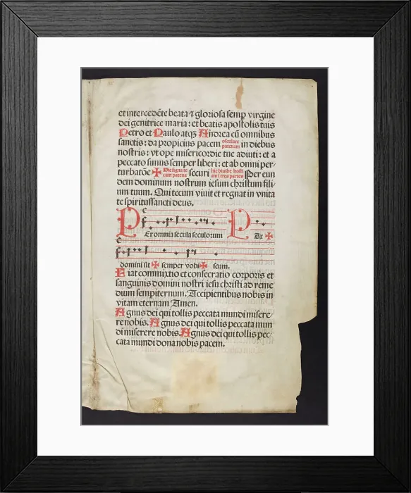 Framed Print : Sacramentary (Incunable Fragment) Framed Print : Sacramentary (Incunable Fragment)