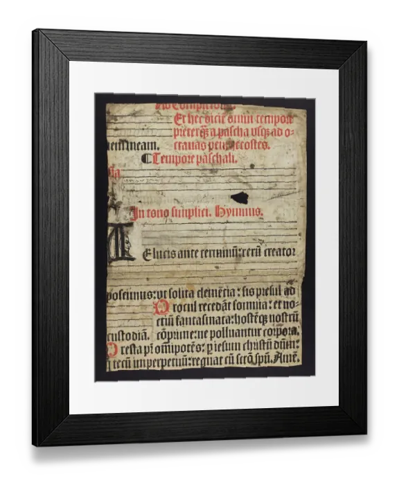 Framed Print : Noted Breviary (Incunable Fragment) Framed Print : Noted Breviary (Incunable Fragment)