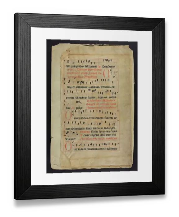 Framed Print : Antiphonal (Incunable Fragment) Framed Print : Antiphonal (Incunable Fragment)