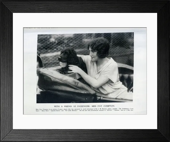Framed Print : Fay Compton With Dog