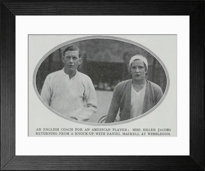 Framed Print : Helen Jacobs and Daniel Maskell at Wimbledon Framed Print : Helen Jacobs and Daniel Maskell at Wimbledon