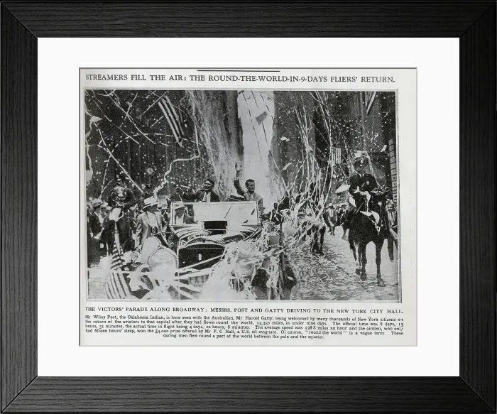 Framed Print : Parade for Harold Gatty and Wiley Post Framed Print : Parade for Harold Gatty and Wiley Post
