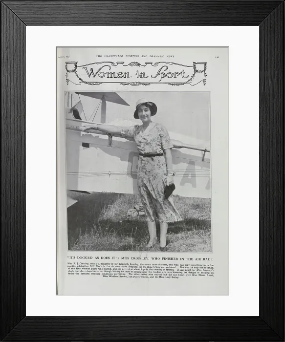Framed Print : Miss F. J. Crossley, Aviatrix Framed Print : Miss F. J. Crossley, Aviatrix