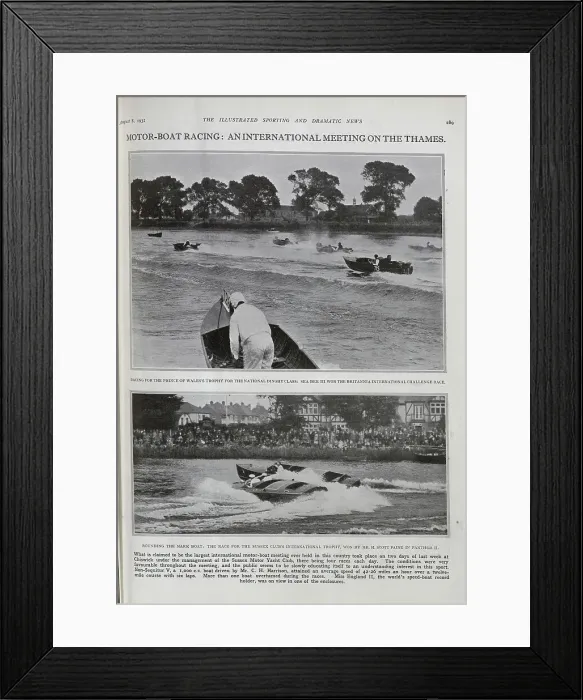Framed Print : Motorboat Racing on the Thames Framed Print : Motorboat Racing on the Thames