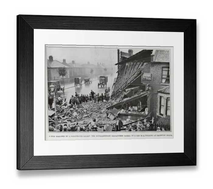 Framed Print : Shop Wrecked By Car Framed Print : Shop Wrecked By Car