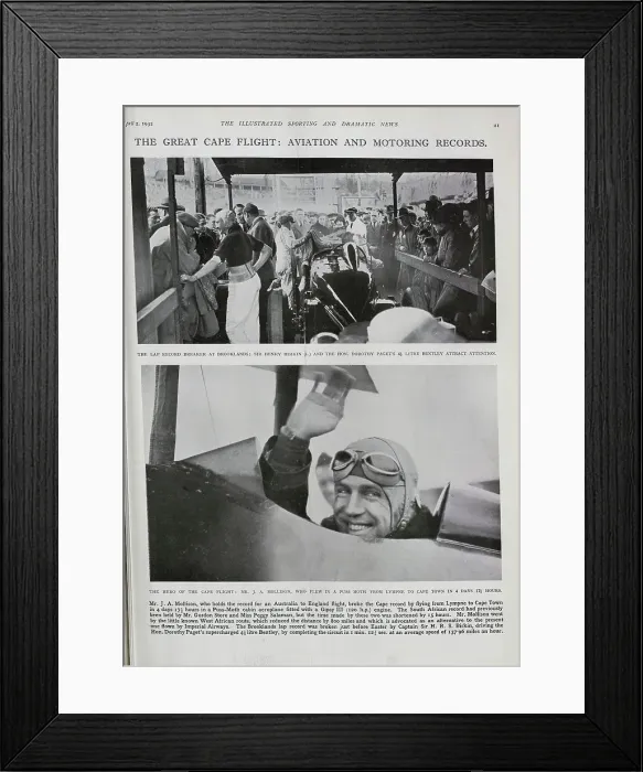 Framed Print : Motoring and Aviation Record Breakers Framed Print : Motoring and Aviation Record Breakers