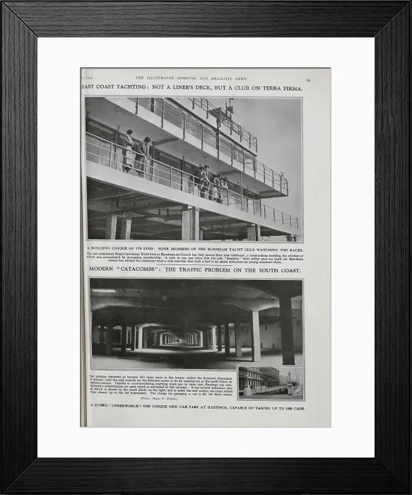 Framed Print : New Buildings: a Yacht Club and a Car Park Framed Print : New Buildings: a Yacht Club and a Car Park