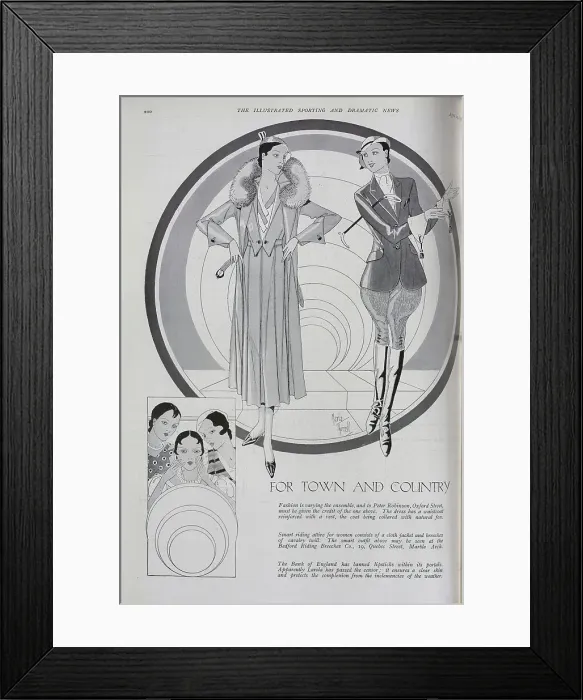 Framed Print : Fashions for Town and Country Framed Print : Fashions for Town and Country