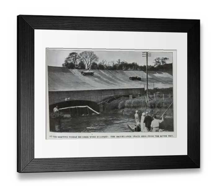 Framed Print : Brooklands Racetrack and the River Wey Framed Print : Brooklands Racetrack and the River Wey
