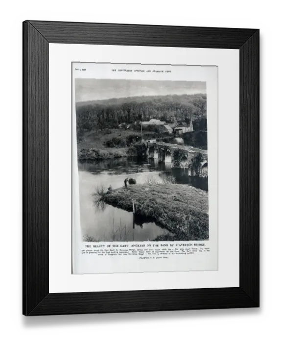 Framed Print : Anglers by Staverton Bridge Framed Print : Anglers by Staverton Bridge
