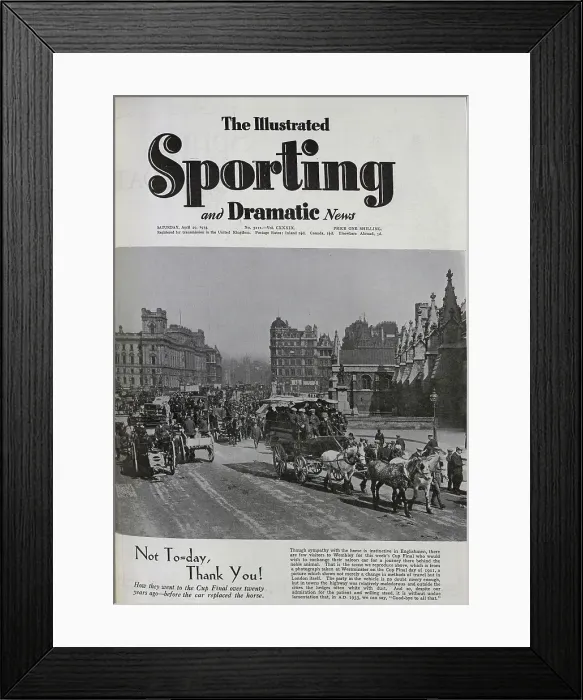 Framed Print : Westminster Traffic, Cup Final Day 1911 Framed Print : Westminster Traffic, Cup Final Day 1911
