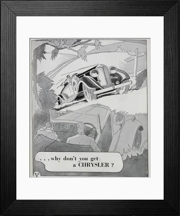 Framed Print : Advert for Chrysler Cars Framed Print : Advert for Chrysler Cars