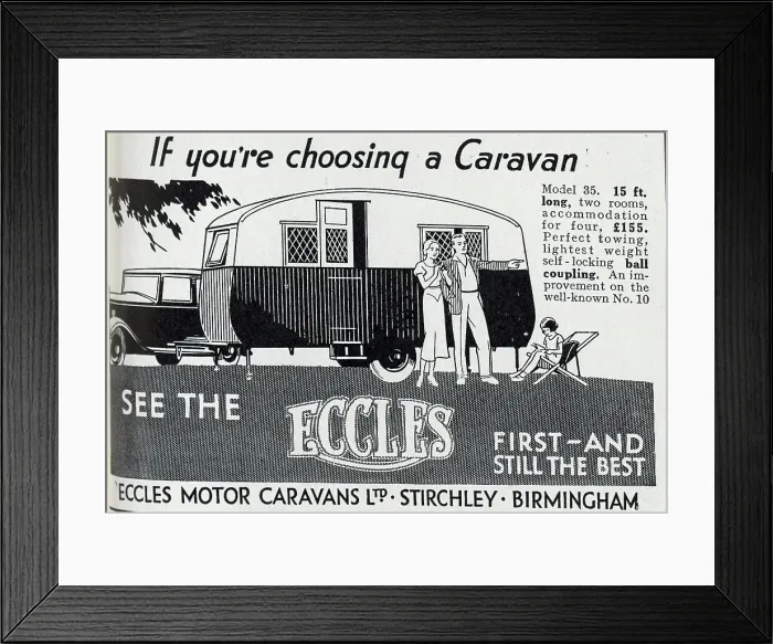 Framed Print : Advert for Eccles Caravans Framed Print : Advert for Eccles Caravans