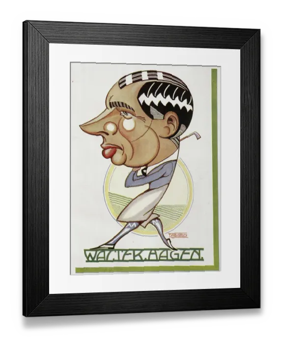 Framed Print : Walter Hagen Caricature Framed Print : Walter Hagen Caricature