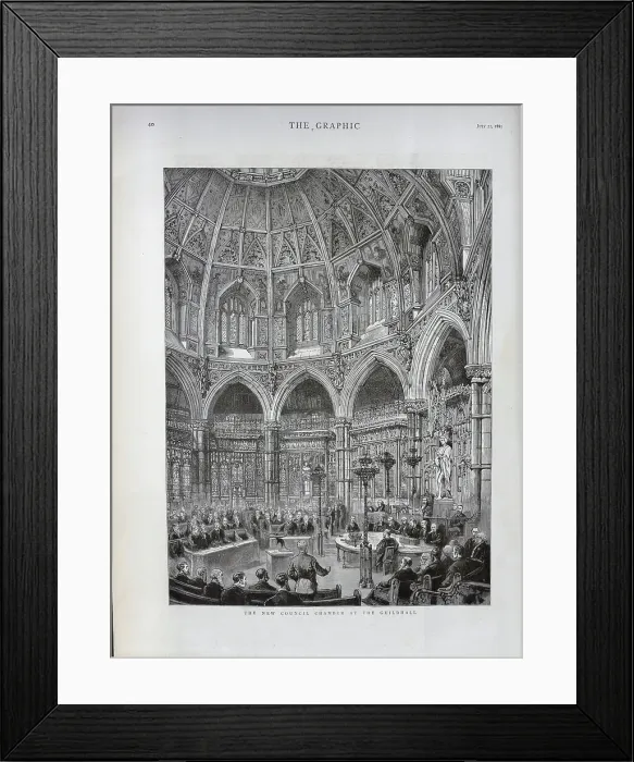 Framed Print : The New Council Chamber, Guildhall, London Framed Print : The New Council Chamber, Guildhall, London