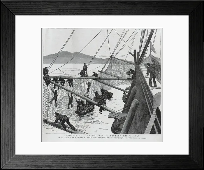 Framed Print : Throwing out Torpedo Nets, Bantry Bay Framed Print : Throwing out Torpedo Nets, Bantry Bay