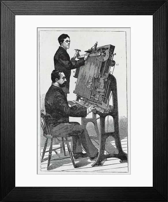 Framed Print : Operators of a Type Composing Machine Framed Print : Operators of a Type Composing Machine