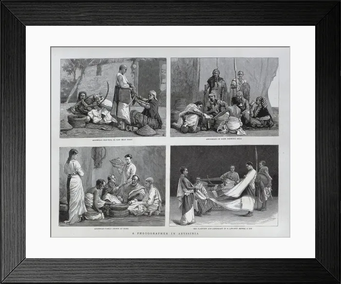 Framed Print : Scenes of Life in Abyssinia, 1885 Framed Print : Scenes of Life in Abyssinia, 1885