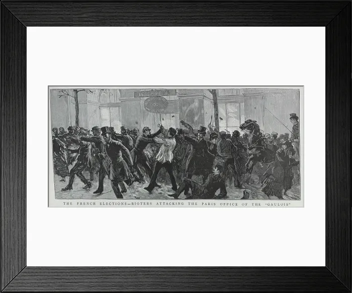 Framed Print : Riots at the French Elections, Paris Framed Print : Riots at the French Elections, Paris