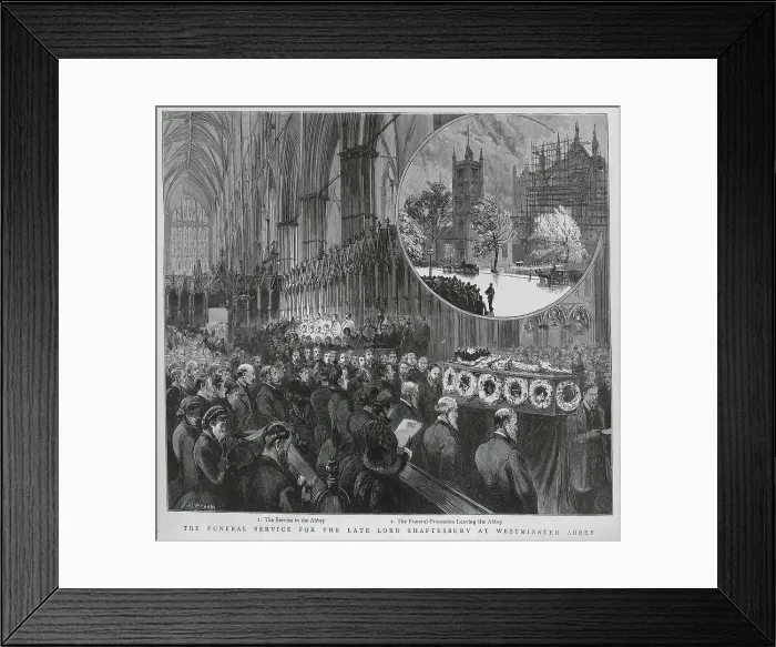 Framed Print : Lord Shaftesbury's Funeral, Westminster Framed Print : Lord Shaftesbury's Funeral, Westminster