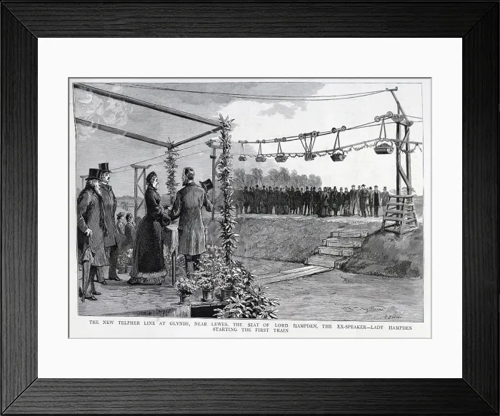Framed Print : The New Telpher Line at Glynde Framed Print : The New Telpher Line at Glynde
