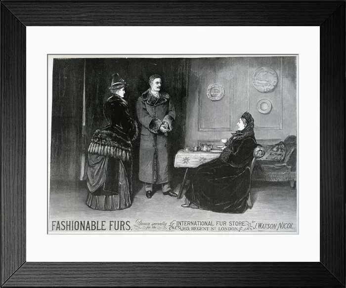 Framed Print : Advert for Fashionable Furs, London Framed Print : Advert for Fashionable Furs, London