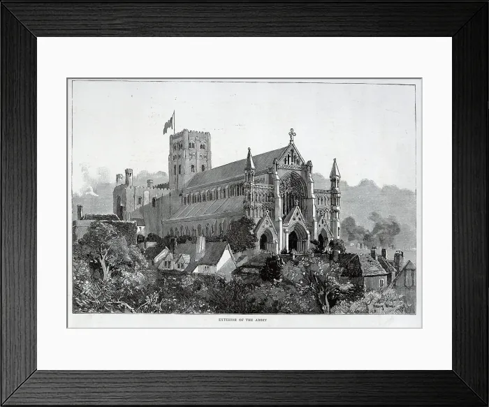 Framed Print : St. Albans Abbey, Restored, Exterior Framed Print : St. Albans Abbey, Restored, Exterior