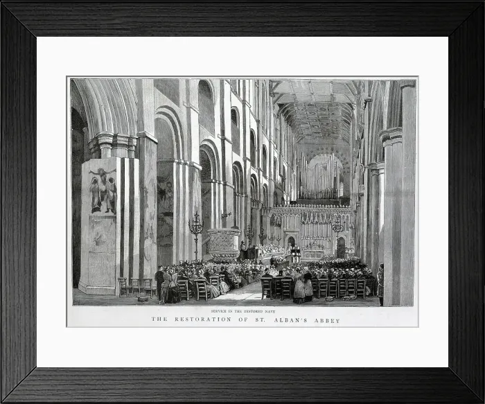 Framed Print : St. Albans Abbey, Restored, Interior Framed Print : St. Albans Abbey, Restored, Interior