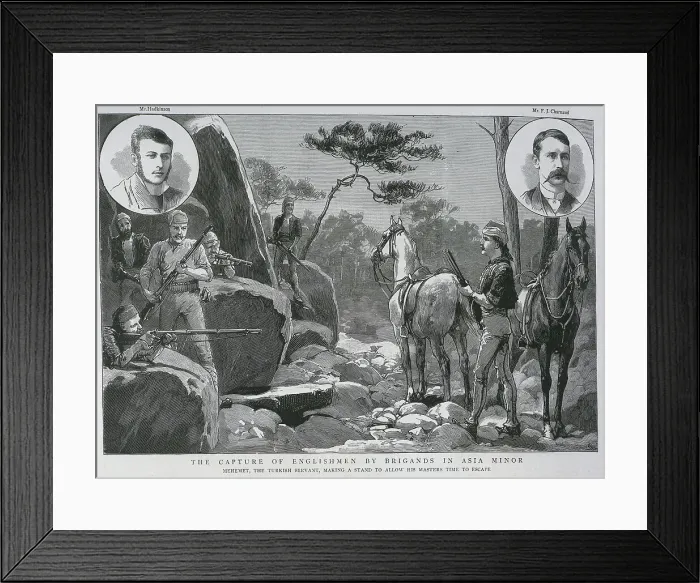 Framed Print : Capture of Englishmen by Brigands, Asia Minor Framed Print : Capture of Englishmen by Brigands, Asia Minor