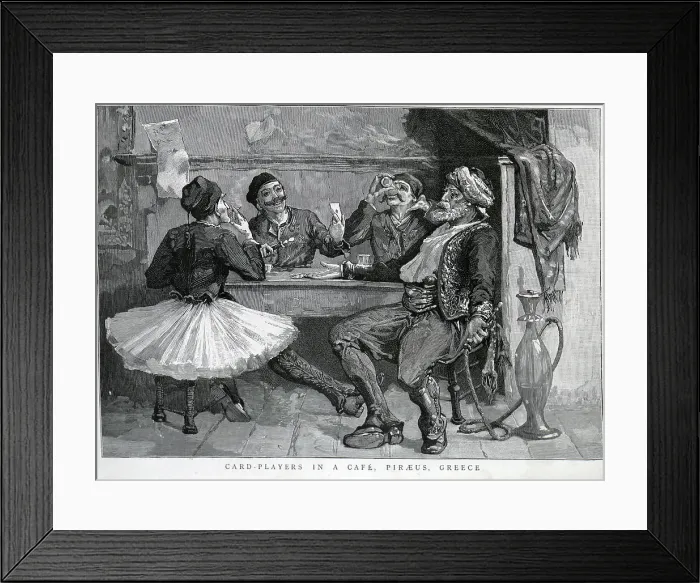 Framed Print : Card Players, Piraeus, Greece Framed Print : Card Players, Piraeus, Greece