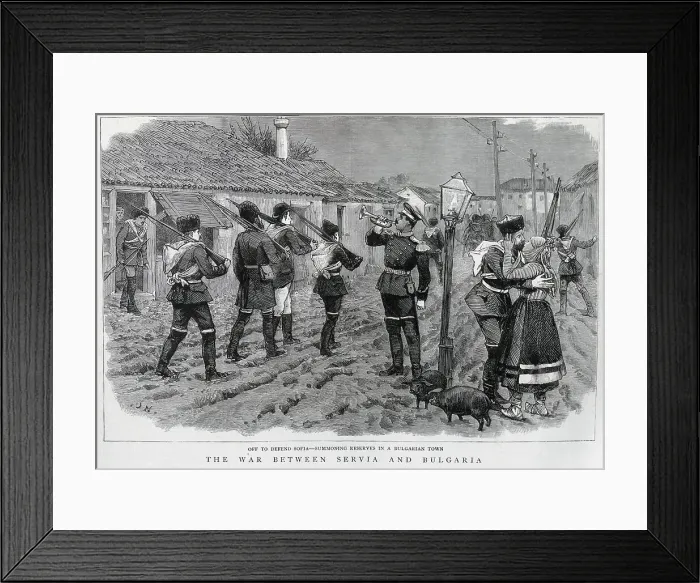 Framed Print : Summoning reserves, Bulgaria, Serbo-Bulgarian War Framed Print : Summoning reserves, Bulgaria, Serbo-Bulgarian War