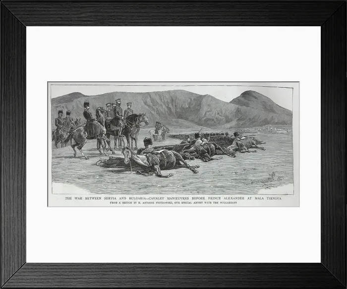 Framed Print : Cavalry Manoeuvres, Serbo-Bulgarian War Framed Print : Cavalry Manoeuvres, Serbo-Bulgarian War