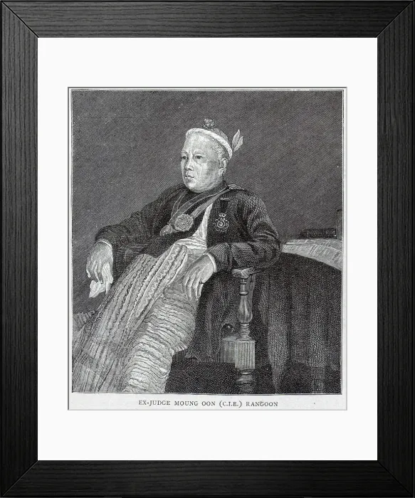 Framed Print : Ex-Judge Moung Oon, Rangoon, Burma Framed Print : Ex-Judge Moung Oon, Rangoon, Burma