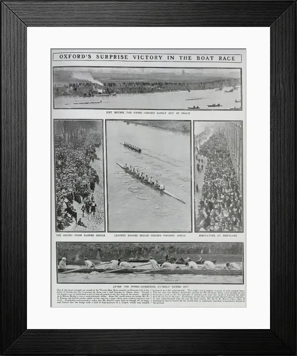 Framed Print : Oxford's Victory, 1909 Boat Race