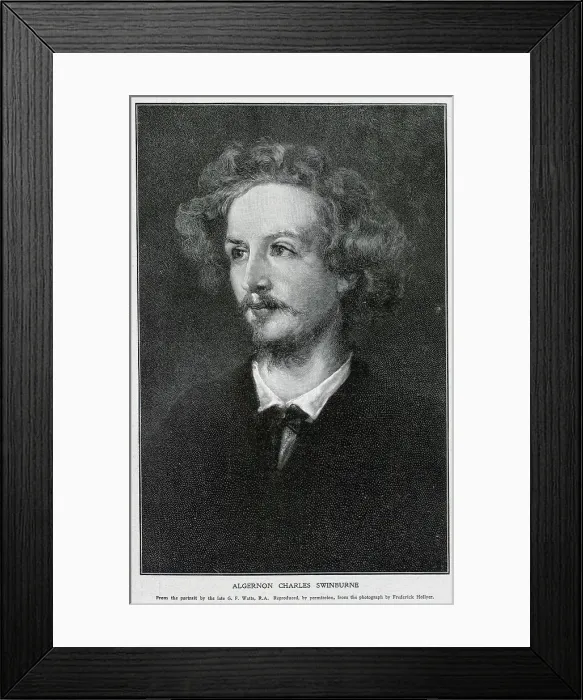 Framed Print : Portrait of Algernon Charles Swinburne