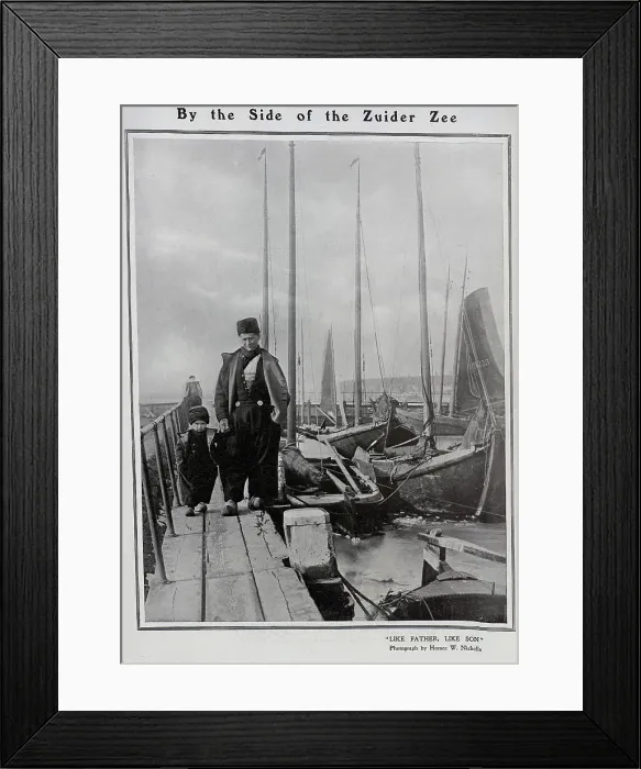 Framed Print : Father and son, Zuiderzee, Netherlands Framed Print : Father and son, Zuiderzee, Netherlands