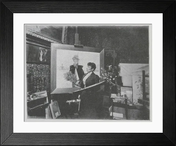 Framed Print : Louise Abbema, artist, photographed in her studio Framed Print : Louise Abbema, artist, photographed in her studio