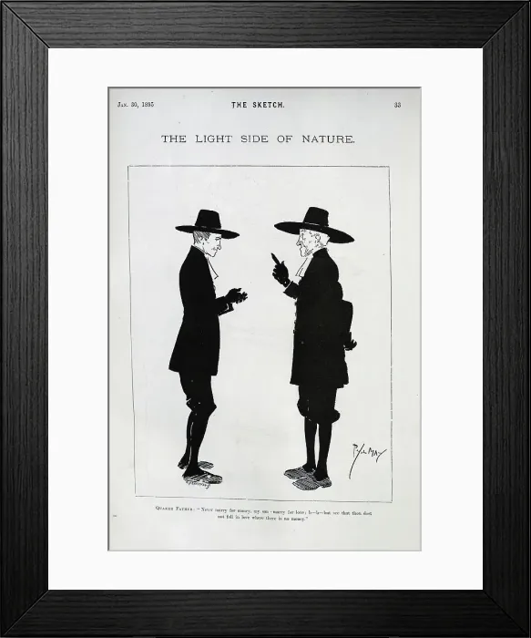 Framed Print : Quaker caricature by Phil May Framed Print : Quaker caricature by Phil May