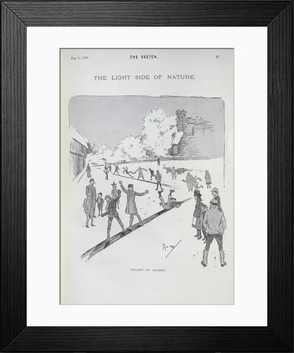 Framed Print : Cartoon, titled Follow My Leader Framed Print : Cartoon, titled Follow My Leader