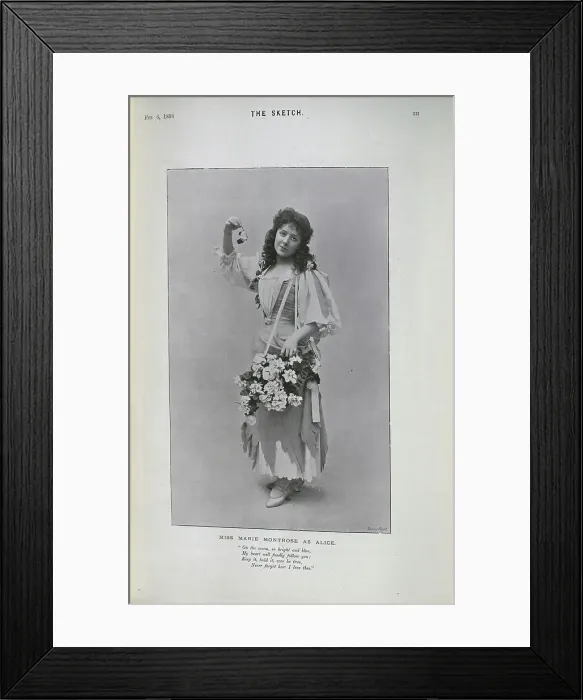 Framed Print : Marie Montrose, actress, as Alice, in Dick Whittington Framed Print : Marie Montrose, actress, as Alice, in Dick Whittington