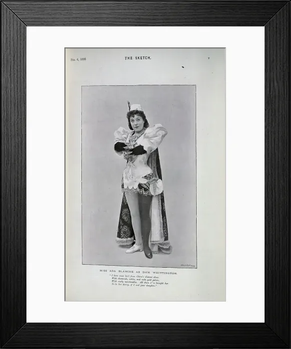 Framed Print : Ada Blanche, actress, as Dick Whittington, Drury Lane Framed Print : Ada Blanche, actress, as Dick Whittington, Drury Lane