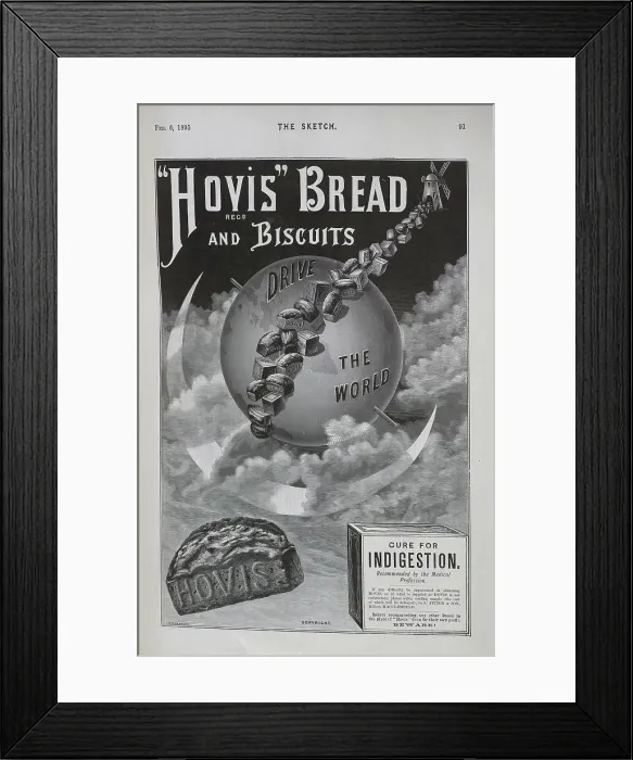 Framed Print : Advertisement for Hovis Bread and Biscuits Framed Print : Advertisement for Hovis Bread and Biscuits