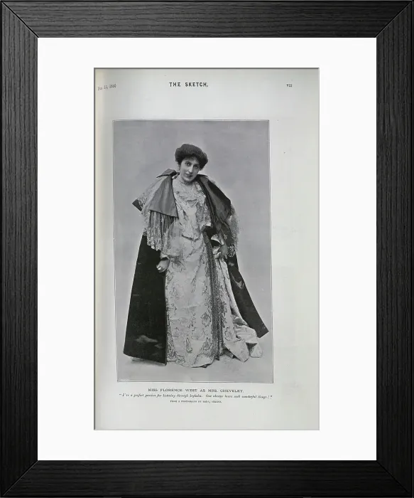 Framed Print : Florence West, actress, as Mrs Cheveley, an Ideal Husband Framed Print : Florence West, actress, as Mrs Cheveley, an Ideal Husband