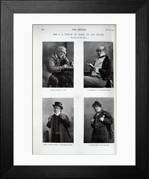 Framed Print : John Lawrence (J. L. ) Toole, actor in some of his roles Framed Print : John Lawrence (J. L. ) Toole, actor in some of his roles