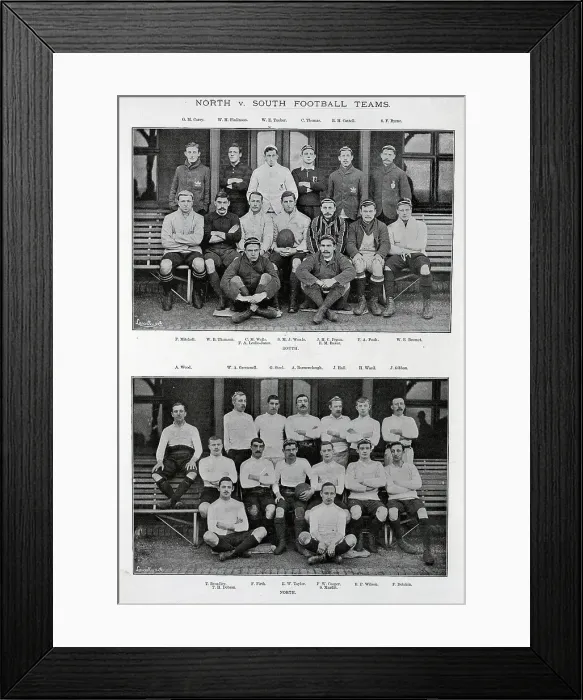 Framed Print : Football Teams, North and South, team photographs Framed Print : Football Teams, North and South, team photographs